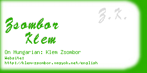 zsombor klem business card